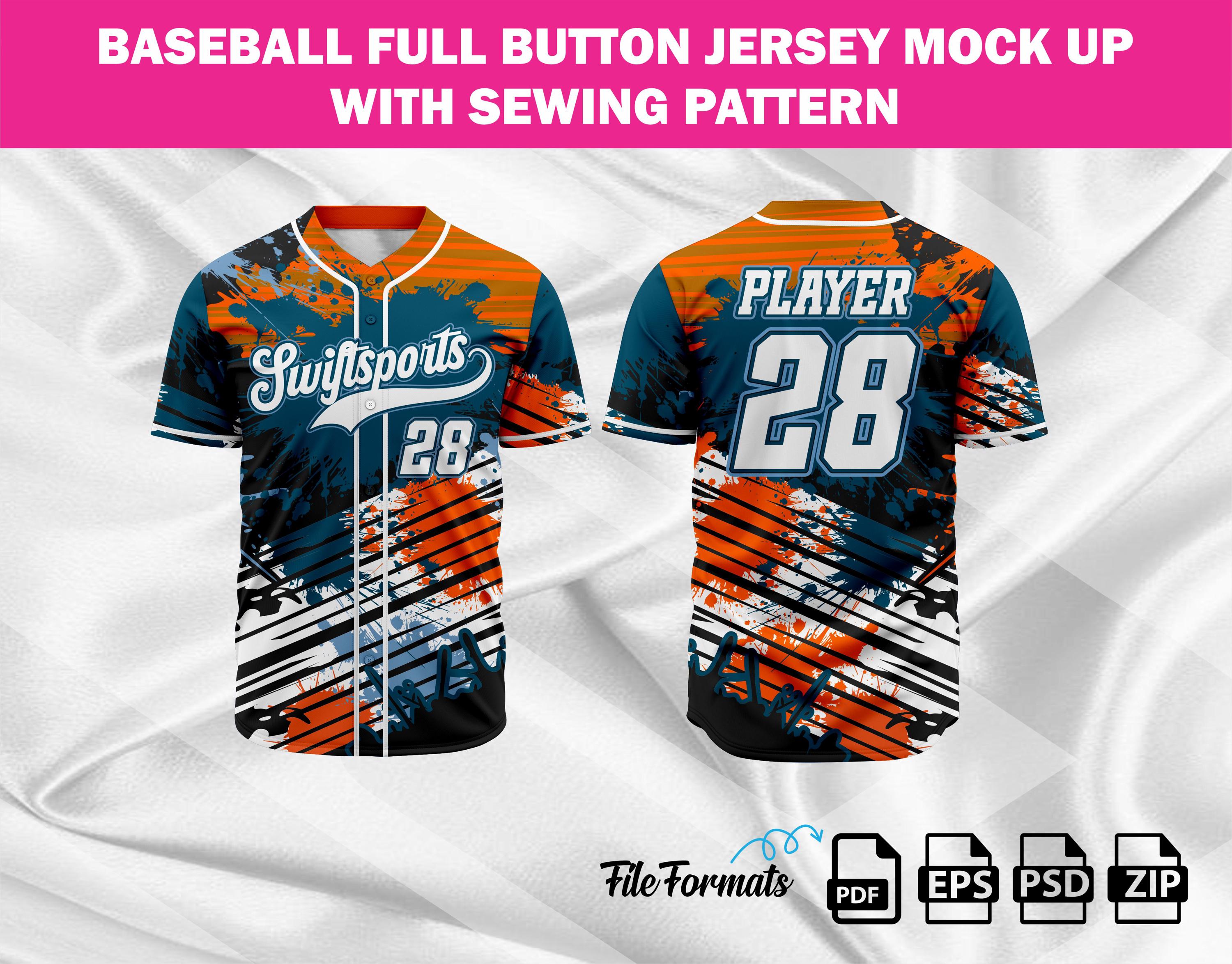 Baseball Jersey Sewing Pattern PDF | Button Down Sports Shirt DIY ...
