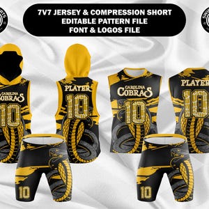 7v7 Football Jersey and Compression Shorts Design Template (CDR, EPS, PDF)