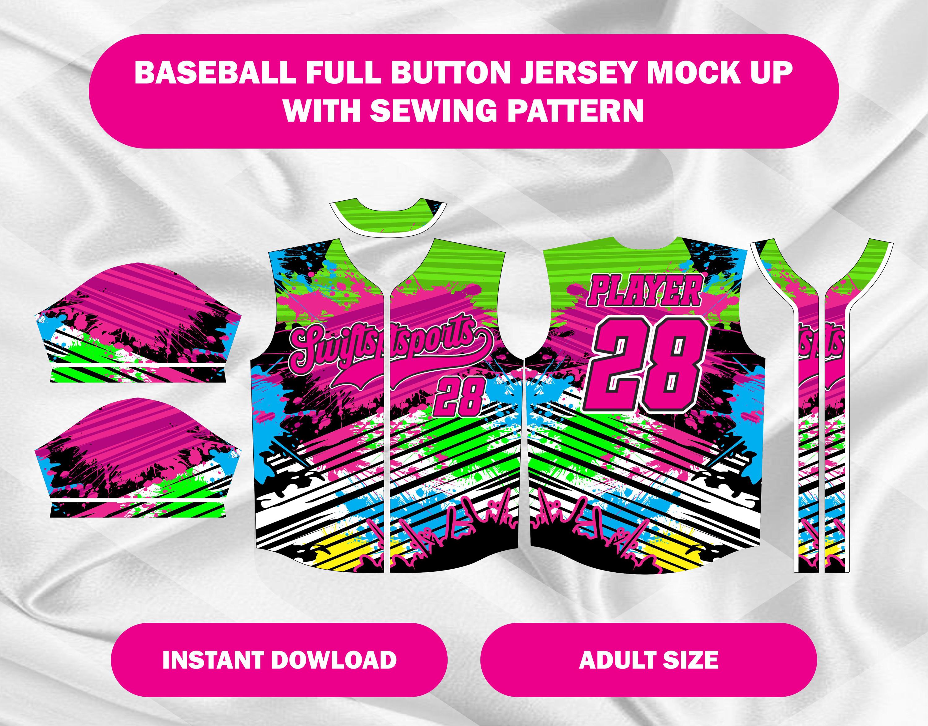 Baseball Jersey Sewing Pattern PDF | Button Down Sports Shirt DIY ...