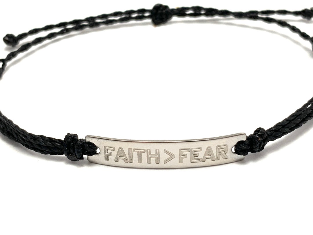 Faith Over Fear Bracelet, Inspirational Bracelet, Waterproof Bracelet ...