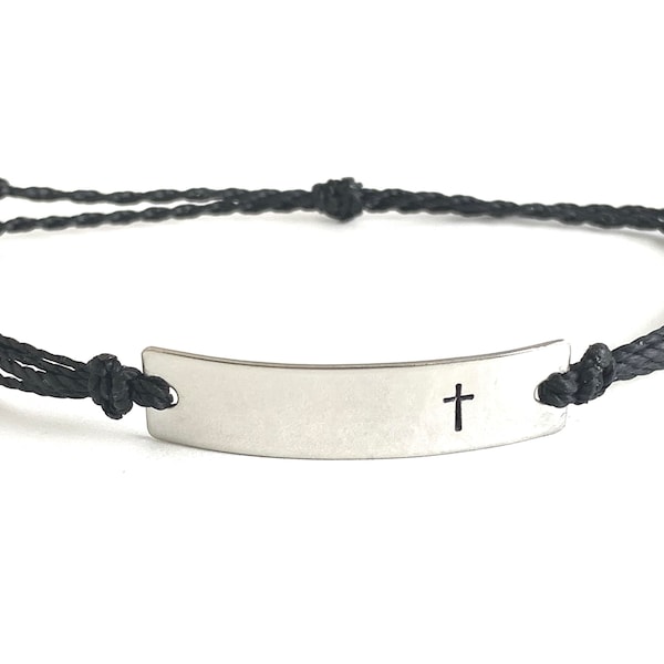 Cross bracelet, Men or Women’s gift, waterproof bracelet, customizable, inspirational gift