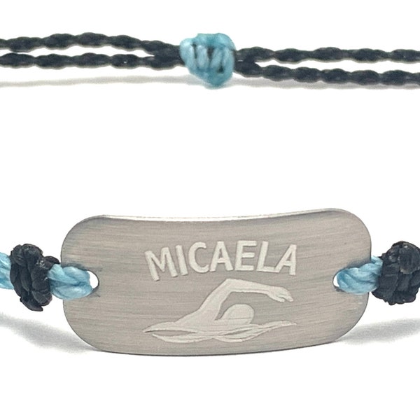 Swim bracelets, personalized waterproof Swimmer bracelet, team gifts