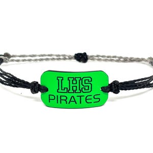 School spirit shop, personalized school name and abbreviation bracelet, waterproof sports jewelry, custom team colors, team gifts