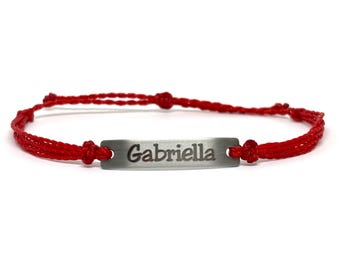 Personalized Name Bracelet: Engraved Stainless Steel, Adjustable Waterproof ID