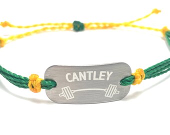 Powerlifting bracelet, personalized waterproof sports jewelry, team gifts