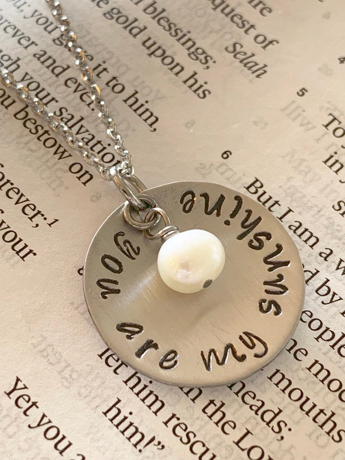 Stainless steel you are my sunshine necklace Clearance