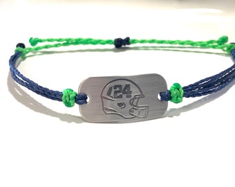 Football bracelet, personalized waterproof sports bracelet, team gifts, helmet bracelet