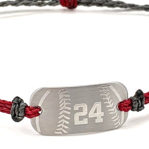 Baseball or softball bracelets, personalized waterproof sports bracelet, team gifts