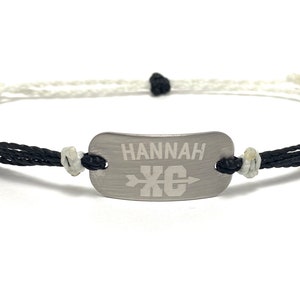 Cross country bracelet, personalized waterproof sports jewelry, team gifts, track, runner