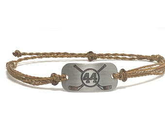 Hockey bracelet, personalized waterproof sports jewelry, team gifts, hockey gift