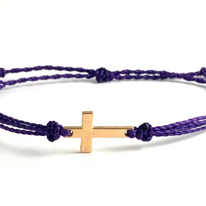 purple with gold cross
