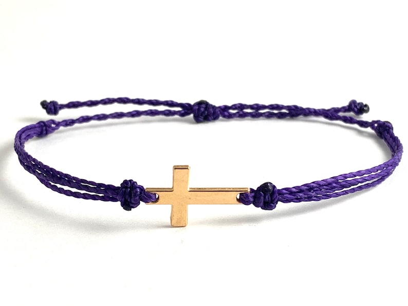 purple with gold cross