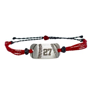 Personalized Baseball Bracelet, Personalized Softball Bracelet, waterproof sports jewelry, team gifts