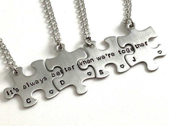 Personalized puzzle piece necklaces Its always better when | Etsy