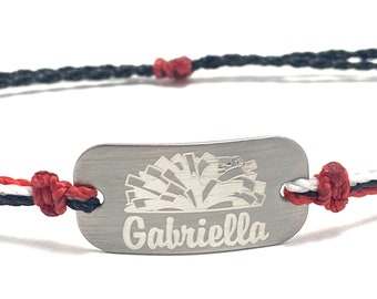 Cheer Bracelet, Personalized waterproof adjustable cheer gift