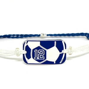 Personalized Soccer Bracelet,  waterproof sports jewelry, team gifts, custom team colors