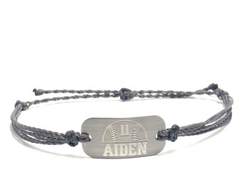 Baseball or softball bracelets, personalized waterproof sports bracelet, team gifts