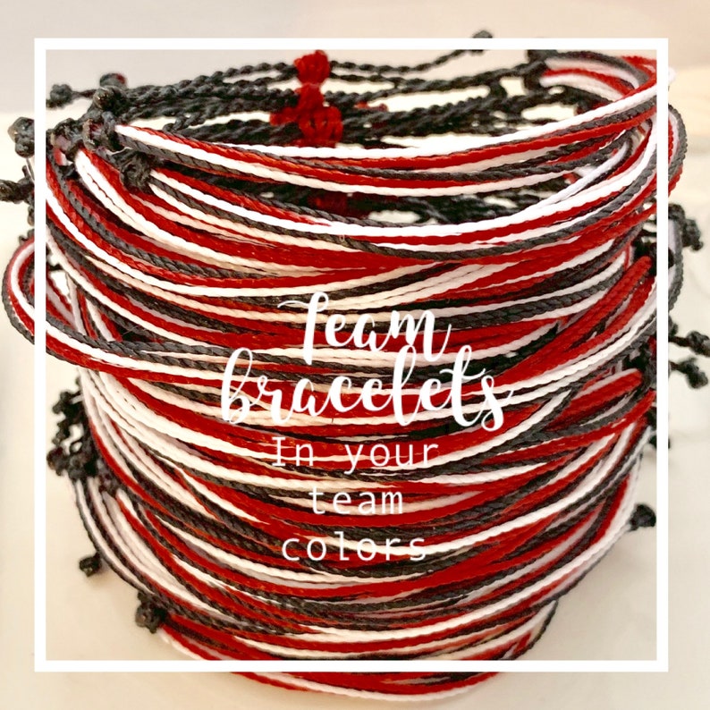 Team Bracelets Personalized Waterproof Adjustable Bracelet Etsy
