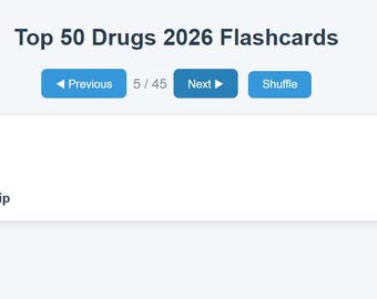50 flashcards for PTCE / ExCPT  Pharmacy Technician Exam