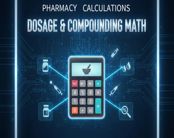 123 Pharmacy Calculations & Math Mastery Guide (Digital Download) | PTCE/ExCPT Exam Prep