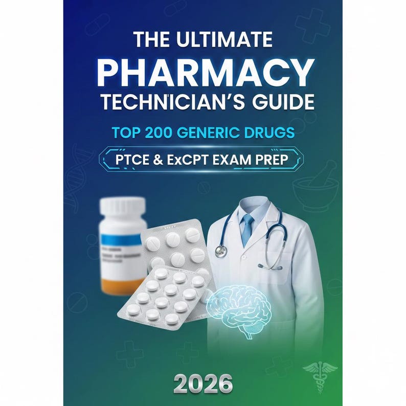 PTCB/ExCPT Top Drugs Study (Digital Download). Top 300 drugs printable e-book PDF file, flashcards interactive and crossword puzzles image 2