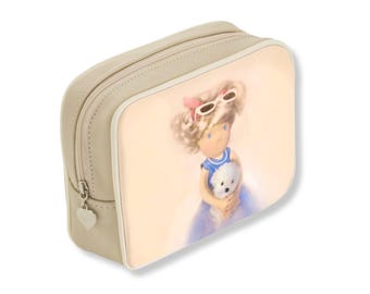 Chloé - Leder Kulturbeutel, Elegante Reise Makeup Tasche, Kosmetik Organizer, Limited Edition "Les Petites Mondaines"