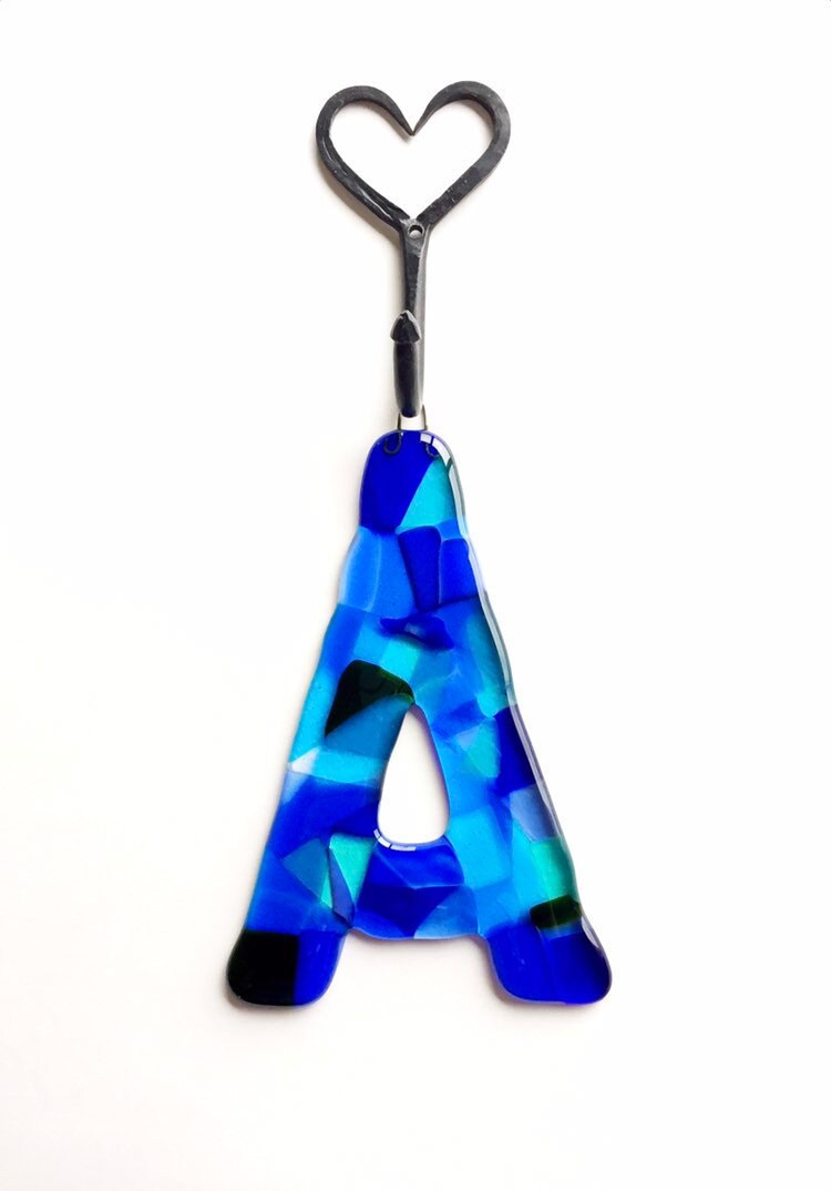 Fused Glass Letter Personalized Letter Art Initial Wall Etsy UK