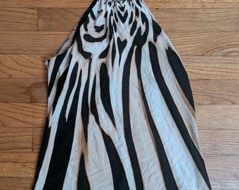 Carilyn Vaile 2000s Y2K Animal Print Halter Top With Open Back