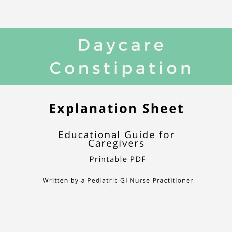 Daycare Constipation Support Sheet | Stool Withholding Explained ...