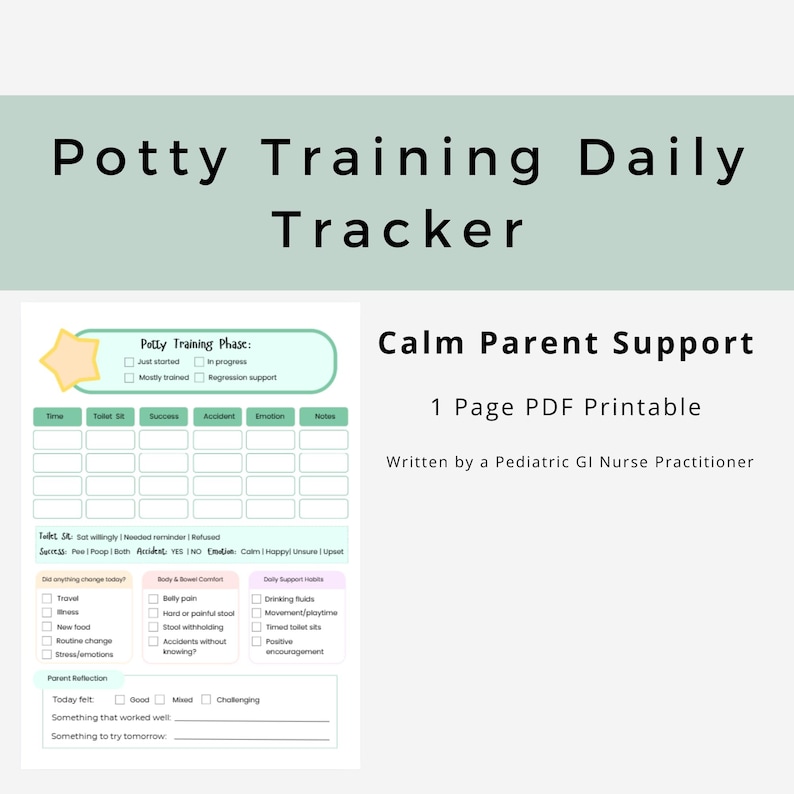Potty Tracking System Potty Training Tracker | Toddler Habit Log, Pediatric NP Support (PDF ...