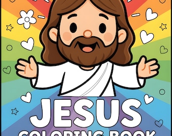 Jesus målarbok för barn, kristna bibelberättelser (PDF-mönster)