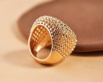 Textured Gold Dome Earrings, Bold Statement Alloy Stud Earrings, Modern Minimal Jewelry