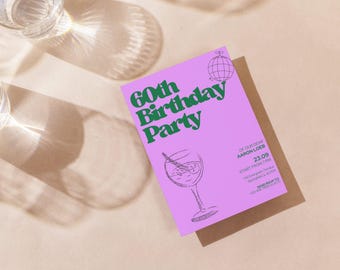 60th birthday invitation (editable digital download)