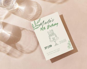 70th birthday invitation (editable digital download)