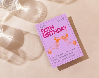 50th birthday invitation (editable digital download)