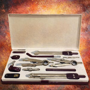 Technisches Zeichnen Instrument Box Set - 12-teiliges Präzisions-Geometrie Kit für Ingenieure, Architekten & Studenten