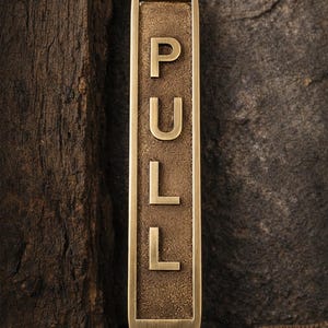 PULL Brass - Targa per porta / Targa per porta vintage / Targa push-pull in ottone anticato / Decorazione per ferramenta per porte / Targa per ufficio