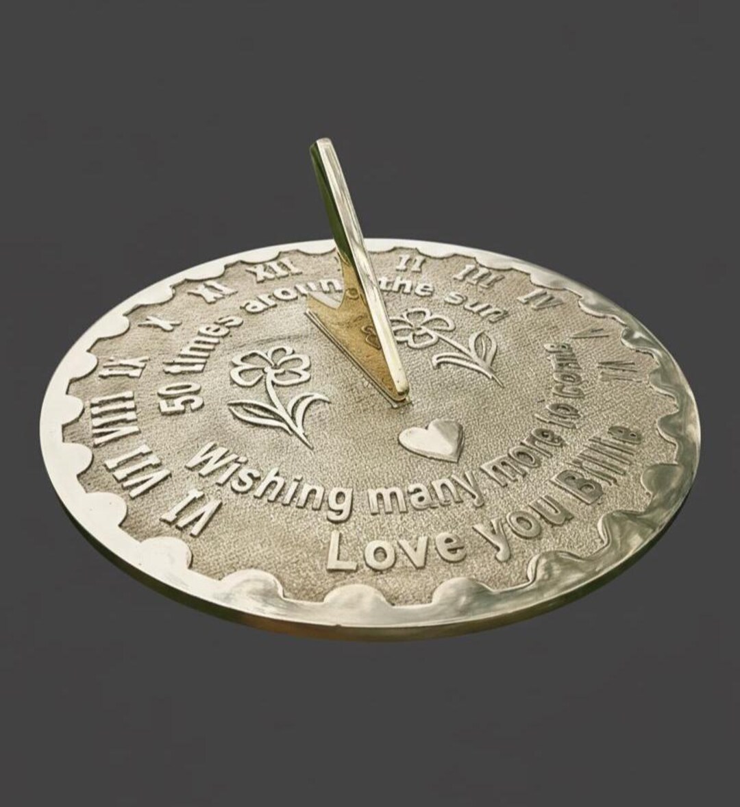 Personalized Brass Garden Sundial | Custom Engraved Retirement Gift ...