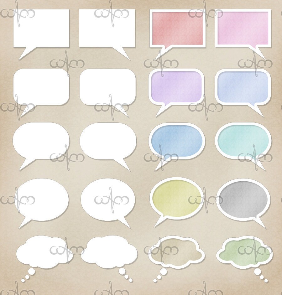 Speech Bubbles Clip Art Graphic Design Pattern for Your Art Projects - Etsy