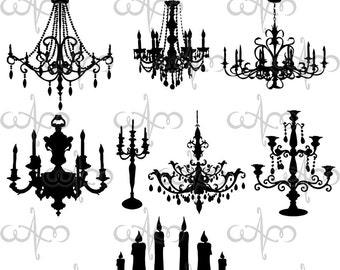 Baroque Chandeliers Clip Art Graphic Design Pattern for your art projects