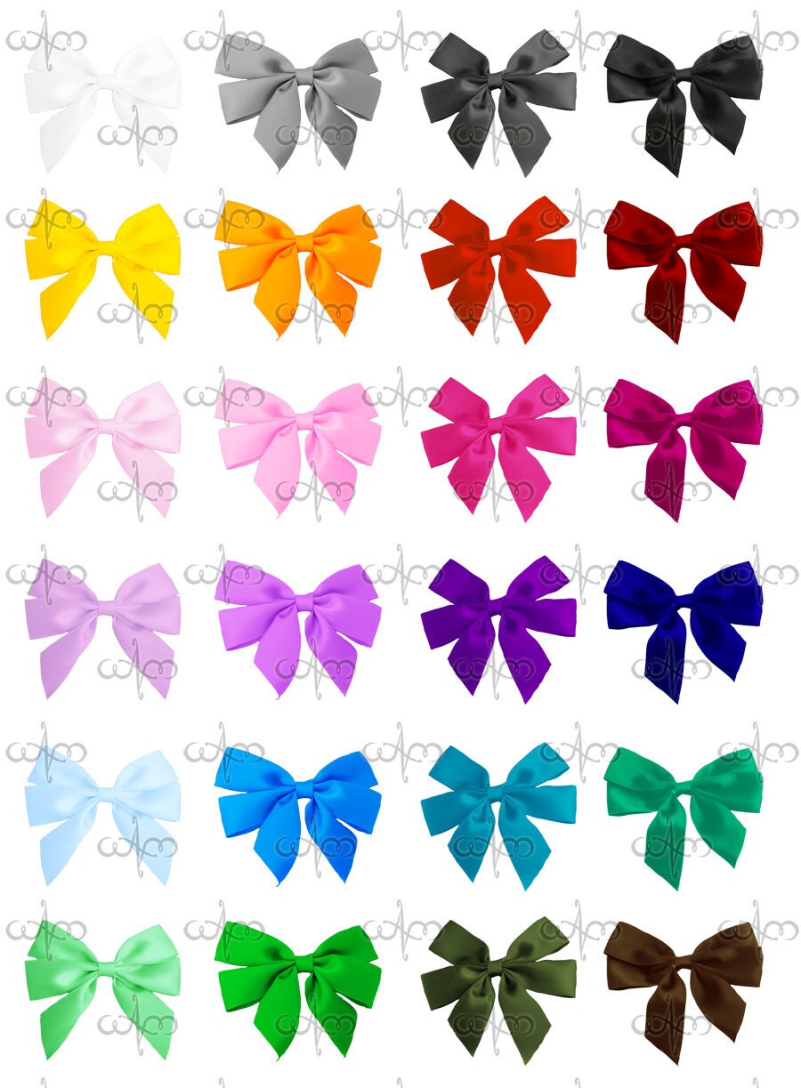 Ribbon Bows Clip Art Graphic Design Pattern for Your Art Projects Etsy
