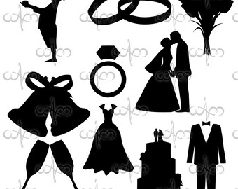 Wedding Clip Art Graphic Design Pattern for your art projects