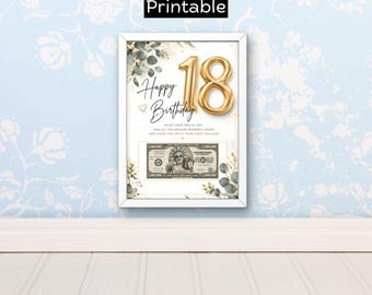 18th Birthday Gifts for Son & Daughter | Million Dollar Bill Money Gift | Funny Birthday Printable | Birthday Gift Idea