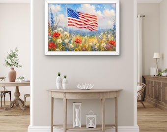 アメリカ建国250周年記念国旗ウォールアート｜250周年記念装飾｜愛国的なアメリカンウォールアート