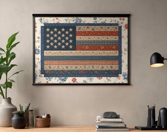 アメリカ建国250周年記念国旗デコレーション｜愛国的なファームハウス風ウォールアート｜アメリカ建国250周年記念プリント｜自由の250年