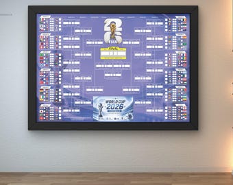 2026年ワールドカップ日程表（印刷可能）｜FIFAワールドカップ2026ポスター｜サッカー壁掛けチャート｜トーナメントプランナー｜10のタイムゾーン
