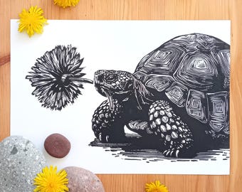 Sin prisas - Linograbado original numerado (Edición limitada)