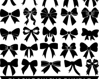 Black Bow Svg Bundle, Boho Ribbon Svg, Coquette Bow Svg, Ribbon Bow Svg, Hair Bow Svg,Bow Tie Svg Png,Ribbon Bow Clipart, Digital Download