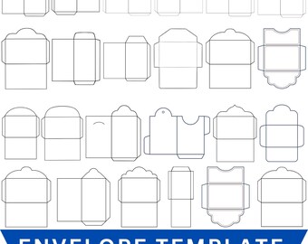 Envelope Template Bundle (svg, png, eps, ai) (Instant Download)