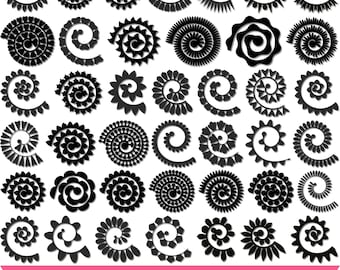 Pacchetto SVG di fiori di carta arrotolati 3D, modelli Cricut (download digitale)